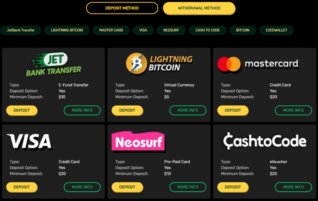 Ozwin Casino Deposit and Payout